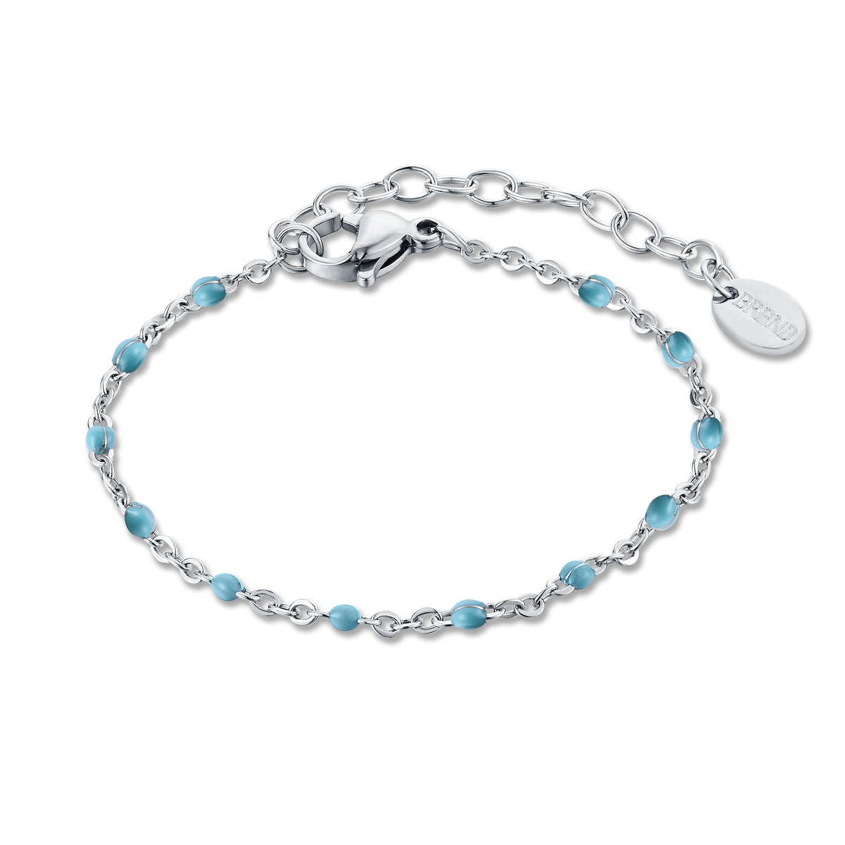 Incanto – Bracciale bambini catena gocce smaltate azzurro