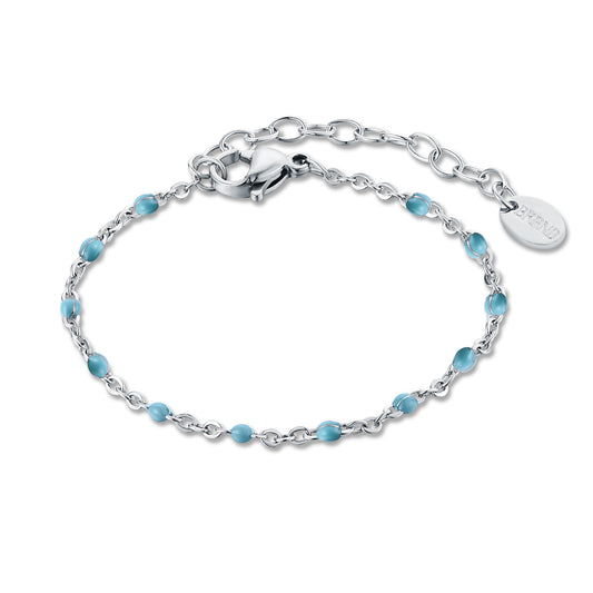 Incanto – Bracciale bambini catena gocce smaltate azzurro