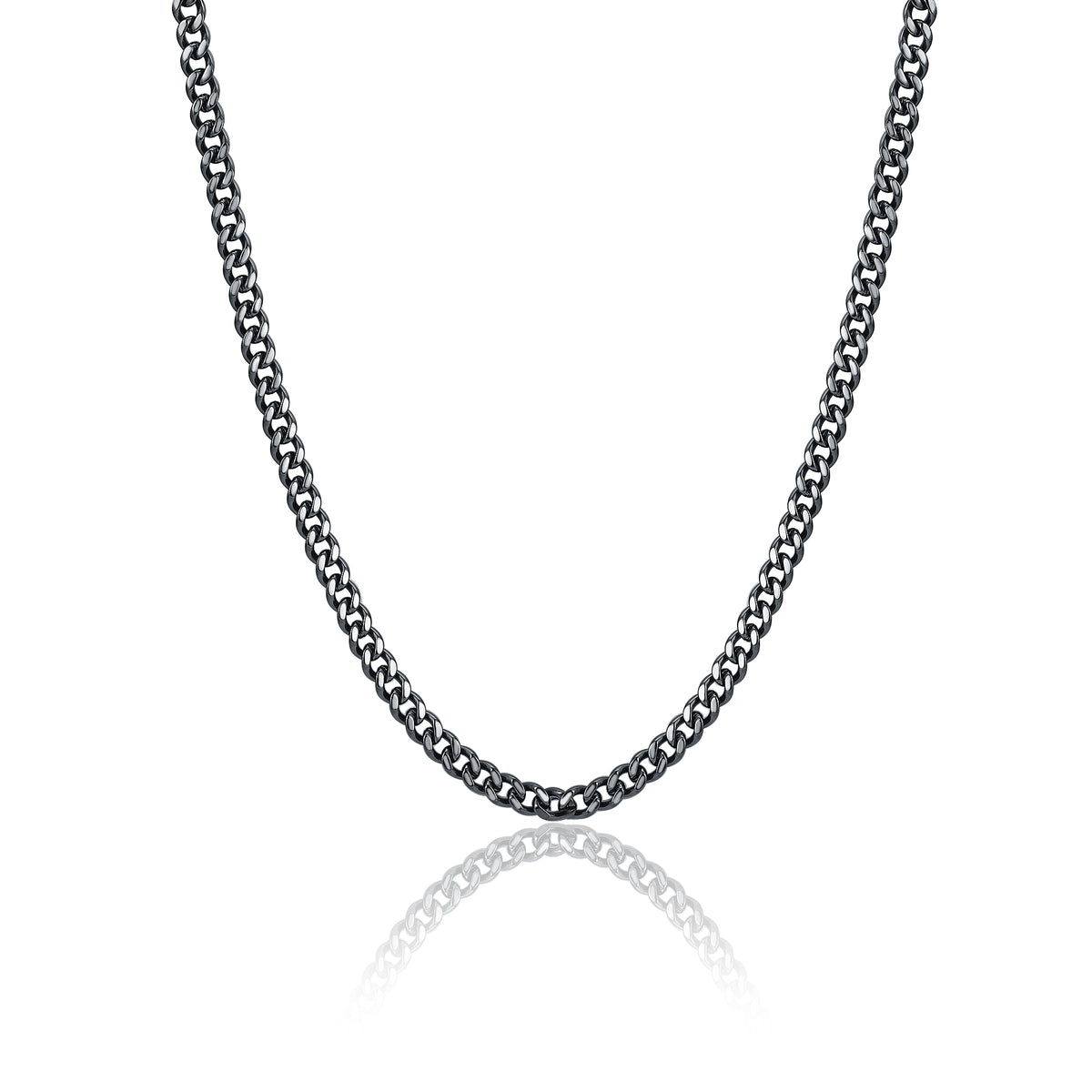 Urban – Collana grumetta piatta – 5 mm / Nero