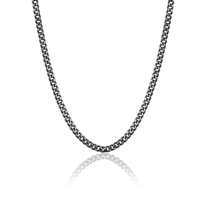 Urban – Collana grumetta piatta – 5 mm / Nero