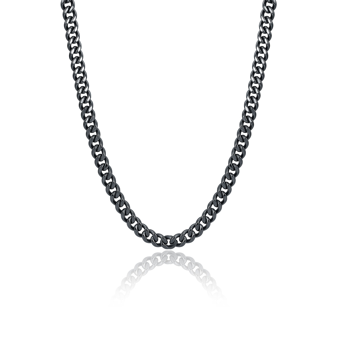 Urban – Collana grumetta piatta – 8 mm / Nero