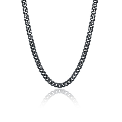 Urban – Collana grumetta piatta – 8 mm / Nero