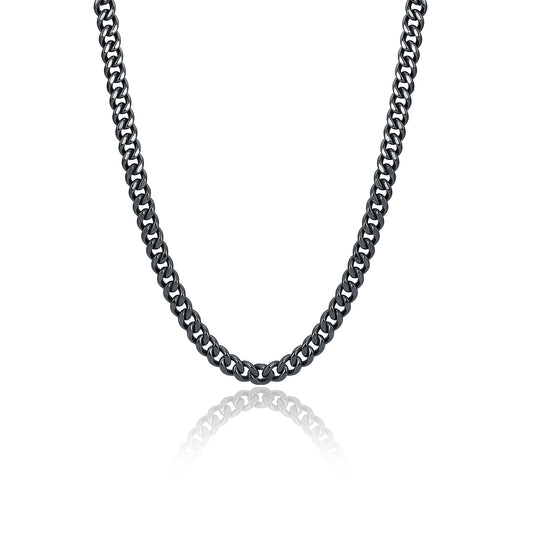 Urban – Collana grumetta piatta – 8 mm / Nero