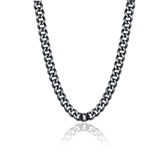 Urban – Collana grumetta piatta – 11 mm / Nero