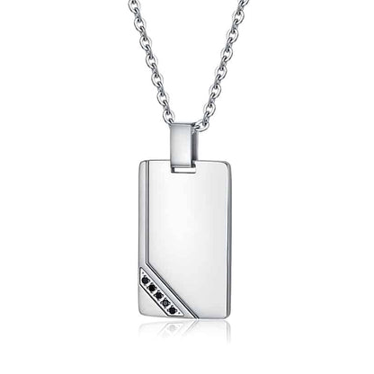 27th Foor – Collana con pendente e cristalli neri – Targa, 50+5 cm