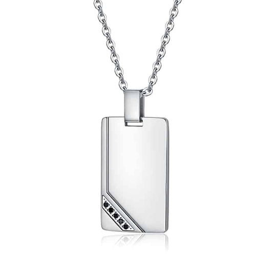 27th Foor – Collana con pendente e cristalli neri – Targa, 50+5 cm