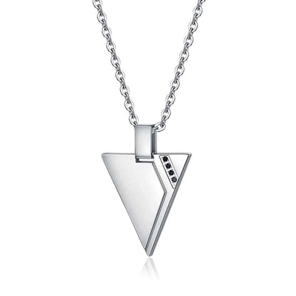 27th Foor – Collana con pendente e cristalli neri – Triangolo, 60+5 cm