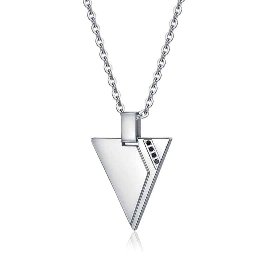 27th Foor – Collana con pendente e cristalli neri – Triangolo, 60+5 cm