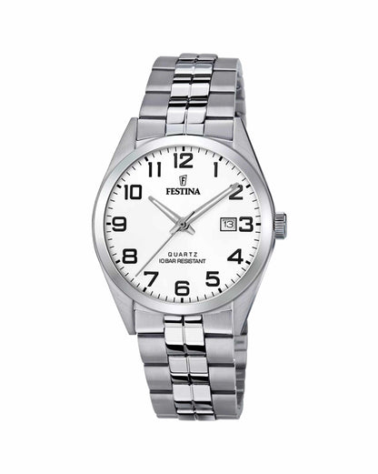 Orologio Festina F20437/1 con quadrante bianco, vista frontale