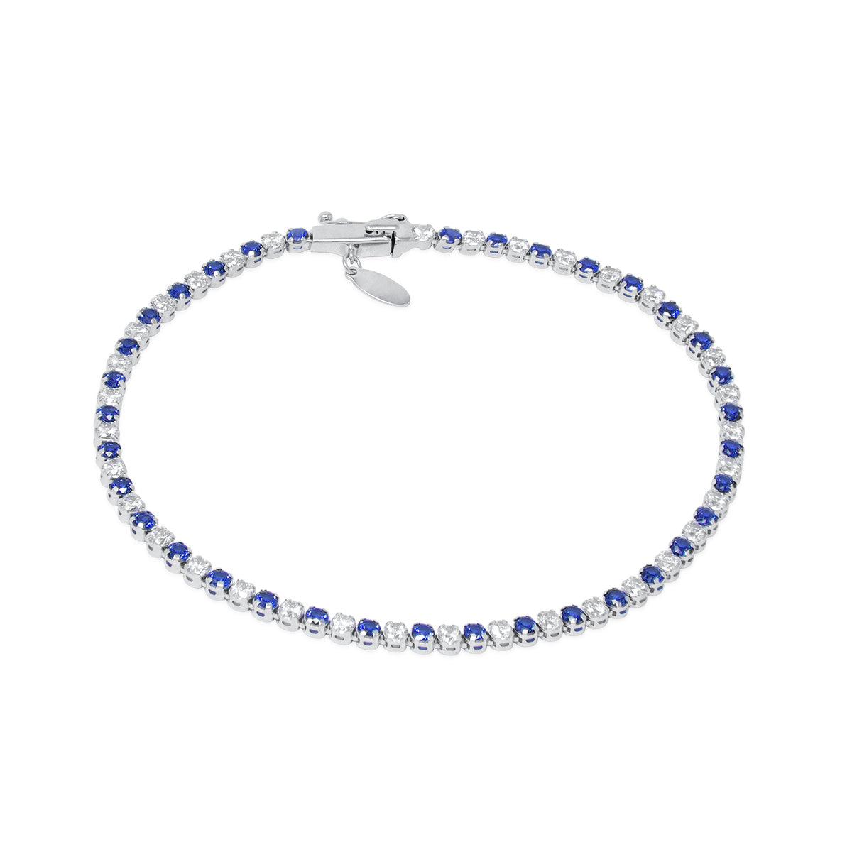 Bracciale in Oro 18 Kt Con Zirconi Blu e Bianchi