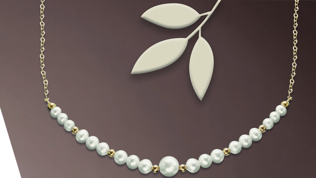 Osaka CL-ELEGANT 007: dettaglio originale del produttore, catena, perle coltivate ed elementi rotondi